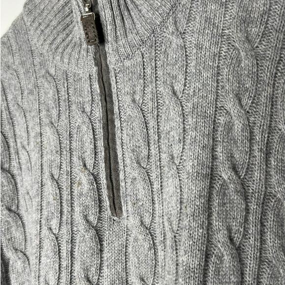 Daniele Blasi Men's Cable Knit Sweater in Gray Wool Blend 1/4 Zipper Size XXL - Picture 2 of 6